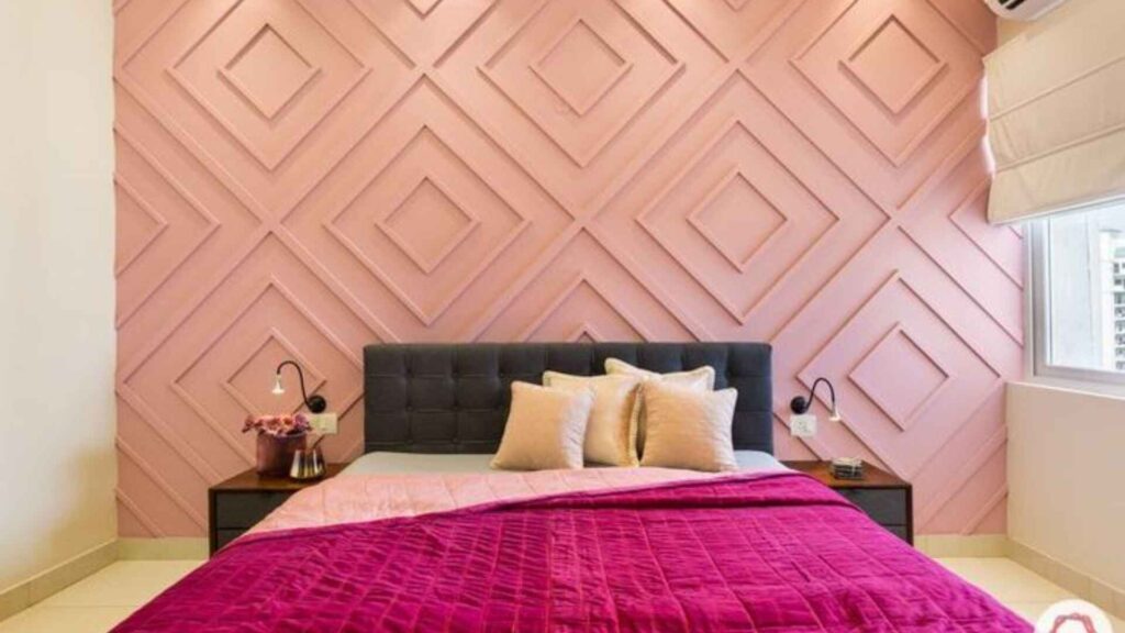 Pink Two Colour Combination for Bedroom Walls